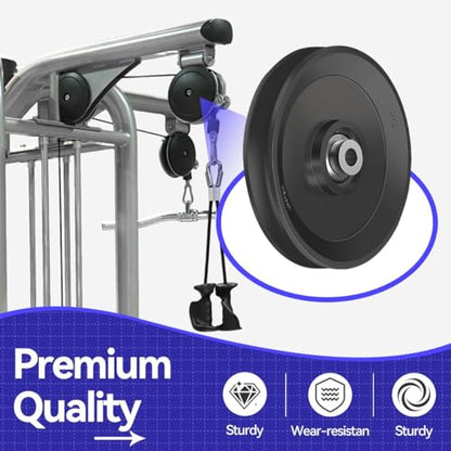 4.5in / 115mm Nylon Bearing Pulley Wheel - Over The Door Pulley，360° Traction Aluminum Bearing Pulleys for Cable Machine Weight Gym Home Garage Door Pulley System