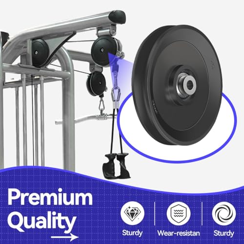4.5in / 115mm Nylon Bearing Pulley Wheel - Over The Door Pulley，360° Traction Aluminum Bearing Pulleys for Cable Machine Weight Gym Home Garage Door Pulley System
