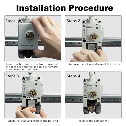 2‑Pack 0.4mm A1 Mini/A1/A2L Hardened Steel Hotend Kit for Bambu Lab - size: Silver 0.4mm+0.4mm