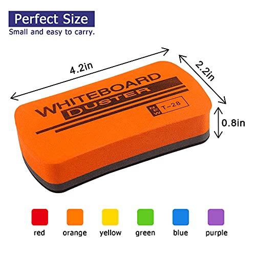 6 Pack Magnetic Dry Erase Erasers 4.2" x 2.2"