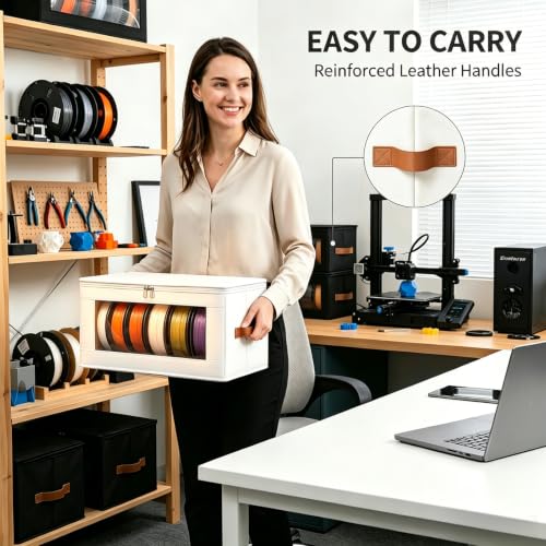 Filament Storage Box Waterproof Dry Box with Desiccants (White, 2 Pack) - color: White