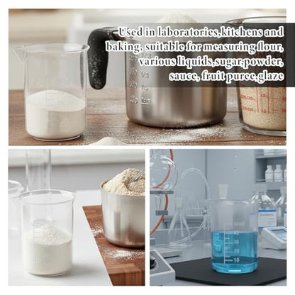 6 Pcs Plastic Graduated Beaker, 50 Ml Measuring Cups Portable Graduated Beaker Small Milliliter Measuring Cup Transparent Beakers for Kitchen Lab Cooking Science Experiment Liquid Measure