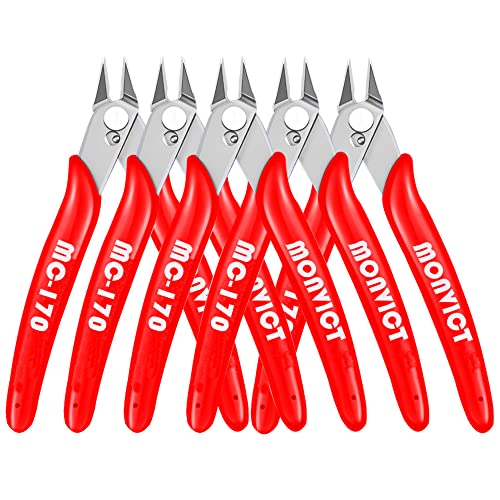 MONVICT 5 Pack Flush Cutters, 5 Inch Wire Cutters - color: 5"- Pack 5
