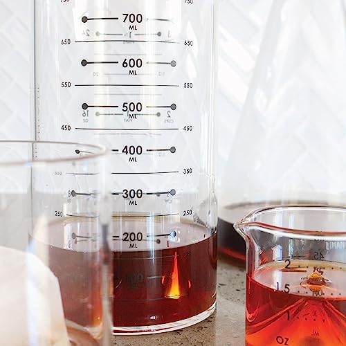 Cocktail Mixing Glass - Ethan+Ashe - Lab Series - 750 ML Dishwasher Safe, Borosilicate Glass - Bar Tools & Bartender Accessories - Batch Drink Mixing Beaker