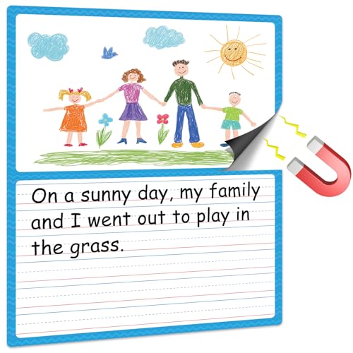 Jumbo Magnetic Draw & Write Paper 21.5x17in Dry Erase Handwriting Lined Paper for Classroom Whiteboard Accessories Writing Chart Page Giant Magnet Notebook Poster Graduation Supplies Teacher Must Have - style: Draw & Write