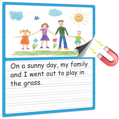 Jumbo Magnetic Draw & Write Paper 21.5x17in Dry Erase Handwriting Lined Paper for Classroom Whiteboard Accessories Writing Chart Page Giant Magnet Notebook Poster Graduation Supplies Teacher Must Have - style: Draw & Write