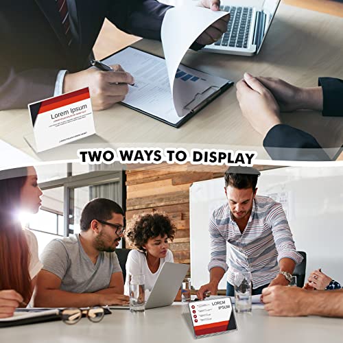 Teling 100 Pcs 3.5x2.5 Mini Acrylic Sign Holder Slant Back Display Stands