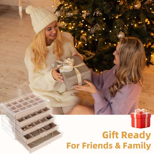 Jewelry Box Organizer,Clear Acrylic Storage Box Organizer with 5 Drawers - size: 5 layer