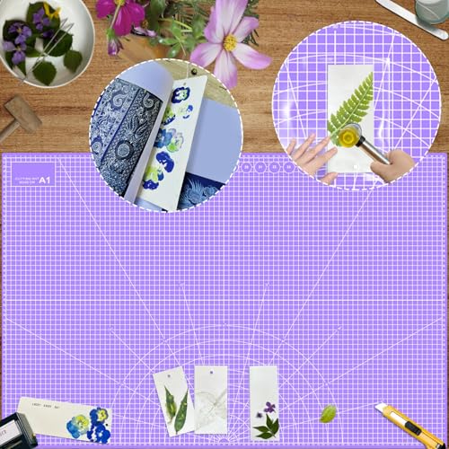 24" x 36" Self Healing Cutting Mat: Double Sided Sewing Cutting Mat Craft Supplies A1 Size for Quilting, Crafts Arts, and Fabric Purple & Pink Design (Pink & Purple) - color: Pink & Purple