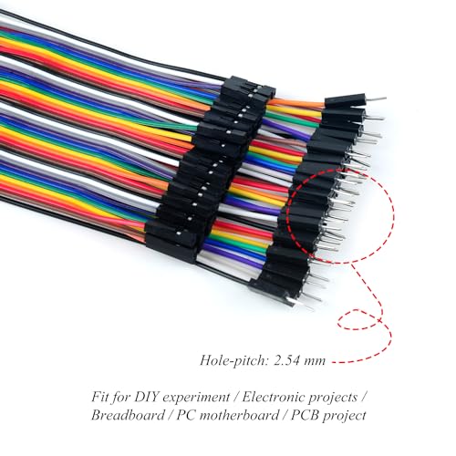 240pcs Multicolored Jumper Ribbon Cables 20cm 10cm Breadboard Prototyping Wires 40pin M-M, 40pin M-F, 40pin F-F Jumper Wire Kit for Arduino DIY Project (8" and 4")