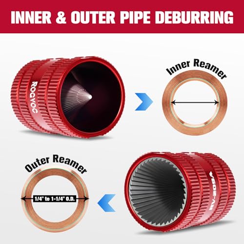 Pipe Reamer Tool, HVAC Deburring Tool for Pipe Cleaning - color: Red, size: 1/4 to 1-1/4 inch