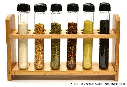 EISCO Test Tube Rack, 9 Inch - 12 Tube Capacity - Wooden, Beechwood