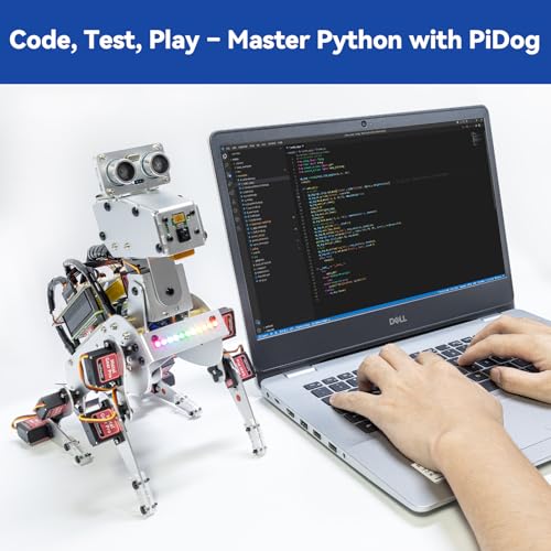 SunFounder AI Robot Kit with Raspberry Pi Zero 2 W+32G TF Card, ChatGPT-4o Enabled with Voice Command & Video Recognition, App Control, FPV, 12 Servos, Gyroscope, Camera, Mic - color: PiDog + Zero 2 W + 32G TF Card