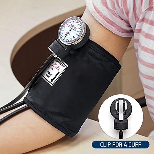 Santamedical Manual Blood Pressure Cuff - Adult Aneroid Sphygmomanometer - color: Black, size: Without Stethoscope