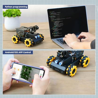 HIWONDER Robot Car with Raspberry Pi 5 AI Vision HD Camera, Python Programming Open Source DIY Robot Kit for Teens Adults, TurboPi Standard Kit & Raspberry Pi 5 4GB