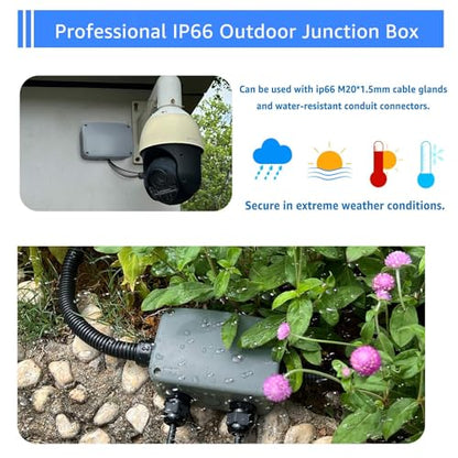 Outdoor Junction Box IP66 Waterproof, Weatherproof Electrical Box 4.9x3.3 - color: Gray, size: 4.87x3.25x2.25"