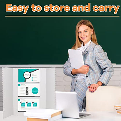 Ctosree 18 Pcs 22 x 38 Inch Tri Fold Poster Board Bulk for Display, White - color: White, size: 22 x 38 inch