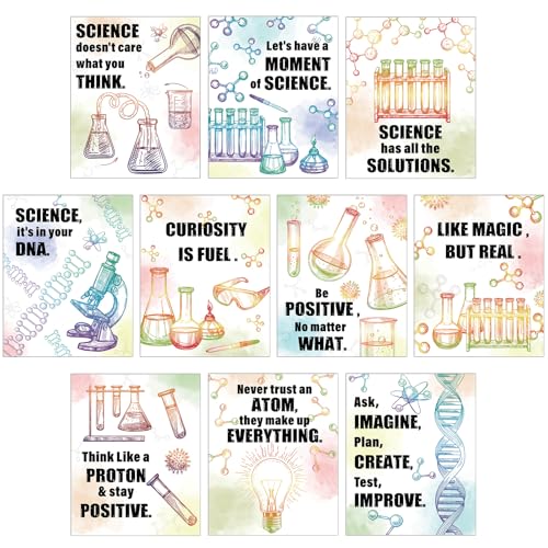 Zonon 10 Pcs Science Classroom Decor Science Bulletin Board, Inspiring - style: Inspiring