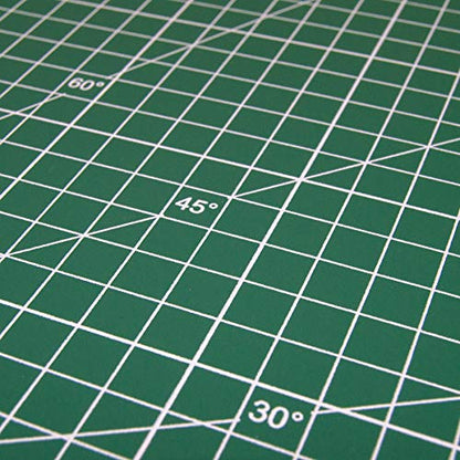 ELECTRONIX EXPRESS 5 Pack Metric 45cm x 30cm (17.71" x 11.81") Self-Healing Cutting Mat, Grid Lines Measure 40 cm x 25 cm, Green, 3mm Thick - size: 5 Pack