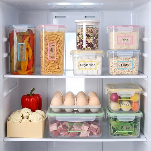 120 Pcs Dry Erase Stickers Reusable Waterproof Dry Erase Labels Stickers for Food Containers 2.4"X 1.2" Easy-Peel Removable Sticky Notes for Whiteboard Food Containers Storage Bin