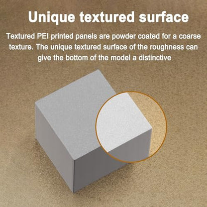 Gold PEI Build Plate for Adventurer AD5X/5M/5M Pro, Textured PEI Spring Steel Flexible Platform Heated Bed for Neptune 3 Pro/4, Kobra, Ender 3/3 Pro/3S1/3v2, CR 20/CR 20 Pro, Ender 5/5 Pro - size: 235x235mm