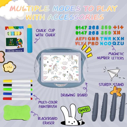 MAYESAR Magnetic Board for Kids, 1-2 Year Old Boy Gifts with Magnetic Letters and Numbers, Toddler Easel for Boy Birthday Christmas Gift (Blue) - color: Blue