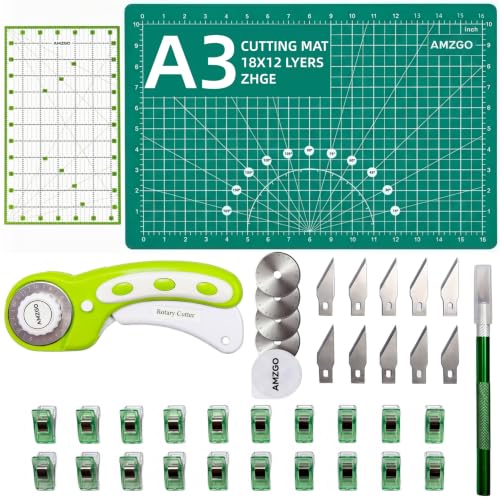 Rotary Cutter Set, 45mm Fabric Cutter (Teal) - color: Teal