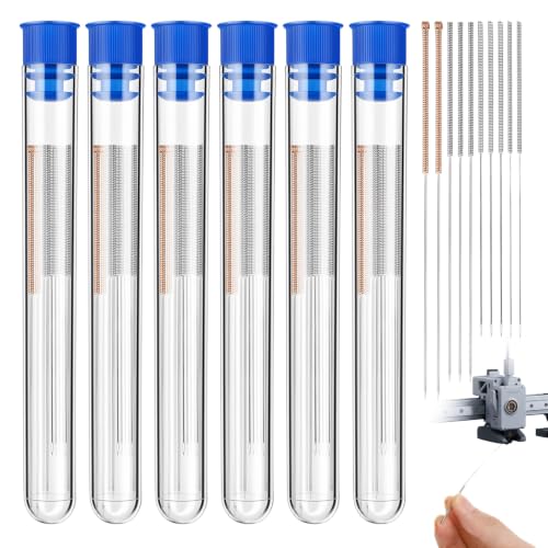 60Pcs 0.2-0.5 Mm Acupuncture Needle for Printer Nozzles, 6Tubes 3D Printer Nozzle Cleaning Kit