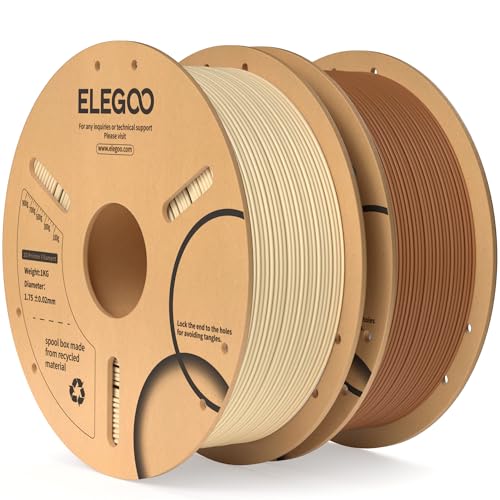 ELEGOO PLA 3D Printer Filament 1.75mm Brown & Beige 2KG - color: Brown & Beige, size: 2kg