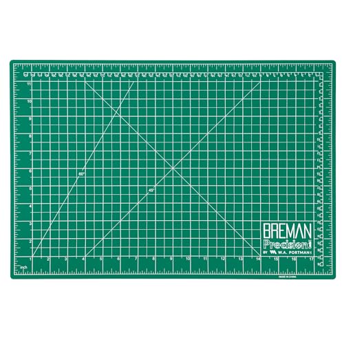Breman Precision 12x18 Green/Black Self Healing Cutting Hobby Mat for Craft - color: Green/Black, size: 12x18