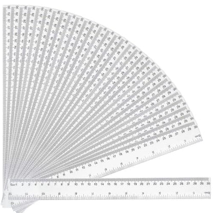 30 Pack Clear Rulers for Classroom, Bulk 12 Inch Ruler Set for Students