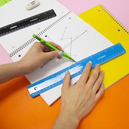 BAZIC Products 12 in Shatterproof Flexible Ruler, Inch & Metric, 288-Case - size: 288-Pack
