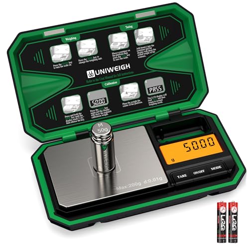 UNIWEIGH Digital Pocket Scale Precision 200g/0.01g Scale Grams Ounces - color: Green