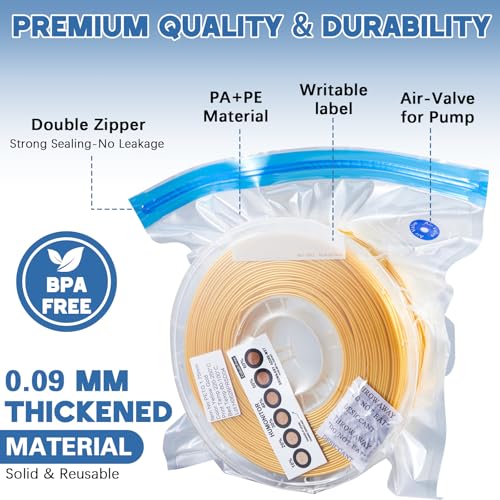 91 Pcs X-Large 3D Filament Storage Bags Vacuum Sealed Kit with Air Pump, Desiccants Humidity Indicator Cards, Dust Proof, Humidity Resistant for Keeping Filament Dry(11.8x13.4, 12.6x17.7, 12.8x14.8in)