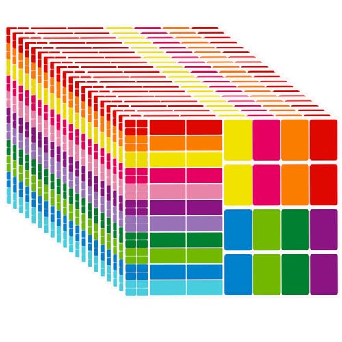 Tallew 1640 Pcs Rectangle Labels, 0.5" X 0.75"、0.98" X 2.64"、2" X 3"