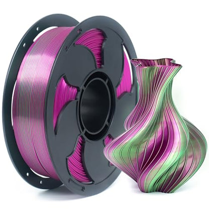 Silk Dual Color Fuchsia Green PLA 1.75mm 1kg Shiny 3D Printer Filament FDM - color: A_pla-2ssc-12 Silk Green+fuchsia