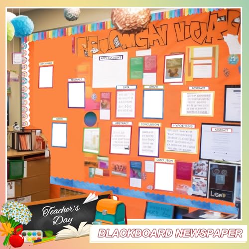 Fuyoooo 90 Pcs Science Fair Board Supplies 60 Trim Scalloped Bulletin Board Borders 24 Presentation Board Subtitles 6 Science Fair Titles for Classroom Display Boards (Watercolor) - style: Watercolor