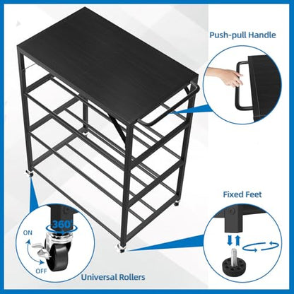 3D Printer Stand Table for 48 Filament Storage Rack, Black - color: Black