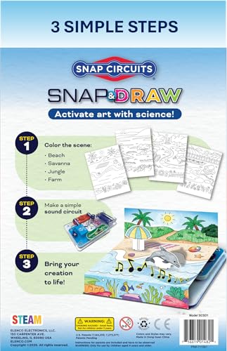SNAP CIRCUITS Snap & Draw STEM STEAM Art & Science Toy, Kids Ages 4+