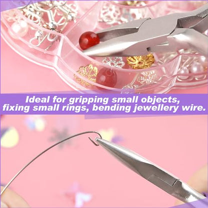 3 Inches Chain Nose Pliers Mini Needle-Nose Pliers Miniature Pocket Plier Mini Jewelry Pliers For Jewelry Making Bending Wire Small Object Gripping Diy Craft Hobby Supplies - style: Chain Nose Pliers