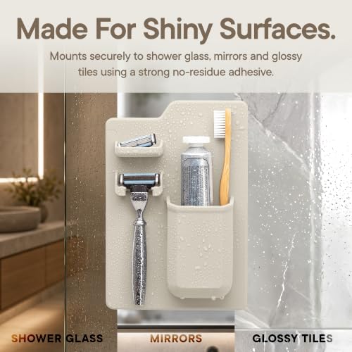 TOOLETRIES The Harvey Toothbrush & Razor Holder - Sand - color: Sand