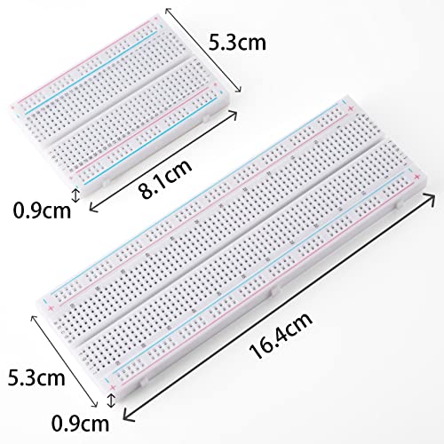 Breadboard Jumper Wire Kit:2X830&400 Breadboards,130 Flexible+280 Jumpers,1 Tweezer for Arduino Raspberry Pi - size: 2PACK
