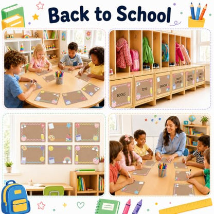 Cinrobiye 24 Pcs Dry Erase Stickers for Classroom Tables, Reusable Writable Decals with 2 Scrapers, Waterproof Dry Erase Spots for Desks, Whiteboards, Walls, Teacher Classroom School Supplies - color: Brown
