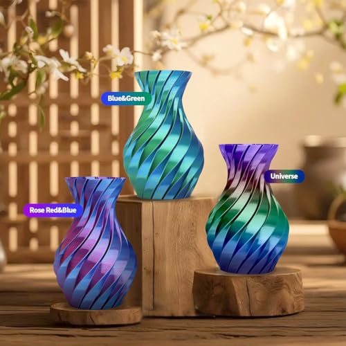 YOUSU 3D Printer Filament 1.75MM Silk PLA Filament Rainbow Color, 10 * 250g Pack Filament Bundle for 3D Printer. - color: 1-rainbow Color Pack