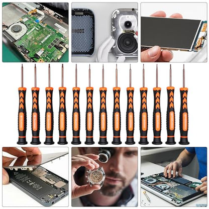 HengTianMei 18-Piece S2 Precision Screwdriver Set with Case- Torx, Phillips, Flat Head, Triangle, Hex, Micro Magnetic Screwdriver Repair Tool Kit for Computer, Phone, PC, Laptop, Eyeglass, Xbox