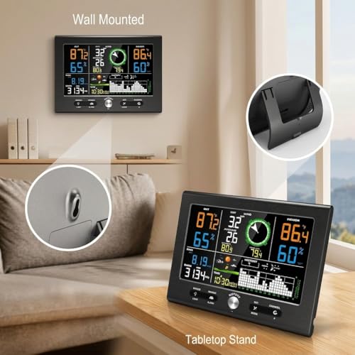 Urageuxy Wireless Weather Station Indoor Outdoor for Home