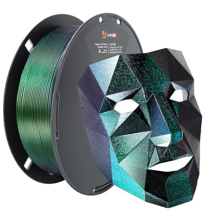 LOVOON 3D Printing PLA Filament 1.75mm Sparkle Glitter, Burnt Titanium 3D Printer Filament, Sparkle in Sunlight Filament, Subtle Glitter Under the Light, Galaxy Green, 1KG(2.2lbs)/Spool - color: Glitter Green, size: 1 kg