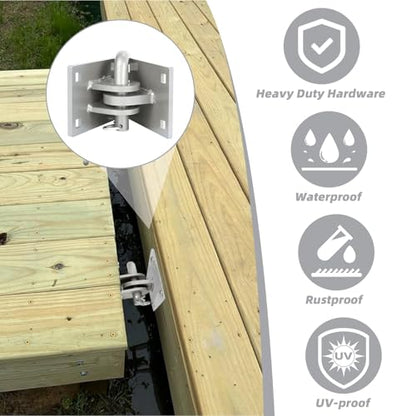 Floating Dock Hinges Hardware,Stationary Dock Connector Hinge Kit - color: Champagne