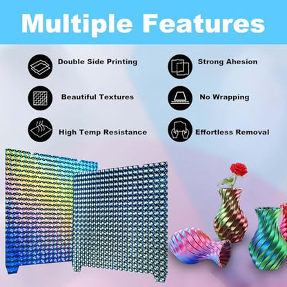 IdeaFormer-3D Pea Build Plate for Creality K1/K1C/K1 SE/Ender 3 S1/Pro/Ender 5 S1/Ender 3 V3 KE/Ender 3 V3 SE, Rainbow Mosaic Ball+Diamond Ball Spring Steel Bed Plate for K1/K1C /Ender 3 V3 235x235mm - color: Mosaic Ball+Diamond Ball PEA