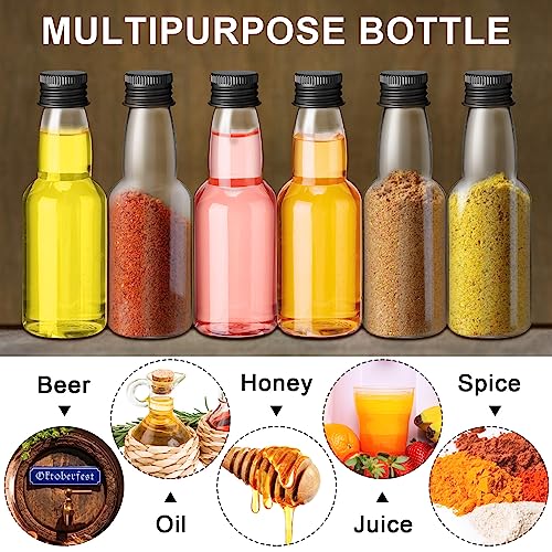 2 oz 120 Pcs Mini Liquor Bottle Plastic Alcohol Bottle, Black - color: Black, size: 2 oz